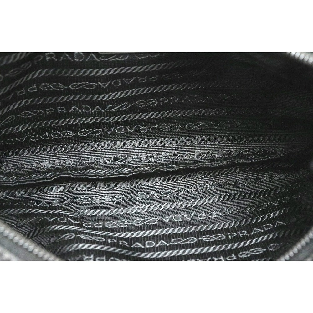 Prada Shoulder Handbag Patchwork Nylon Leather Bl… - image 5